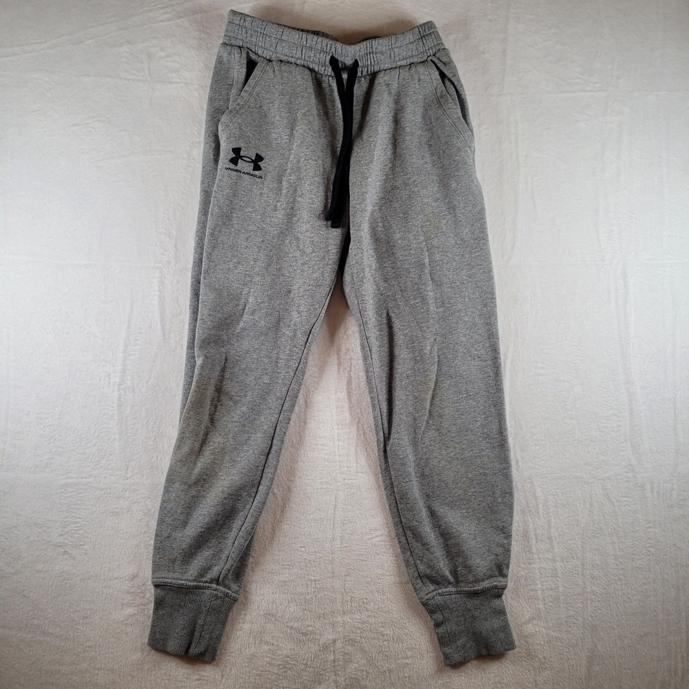 Under Armour Mens Rival Fleece Joggers Gray Loose Fit Sweatpants XS 0119